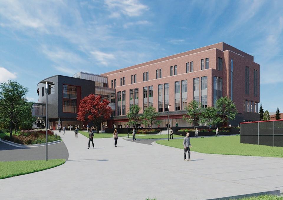 drawing of new education and health science building