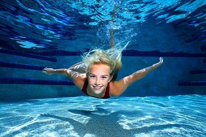 Child Swimming under water